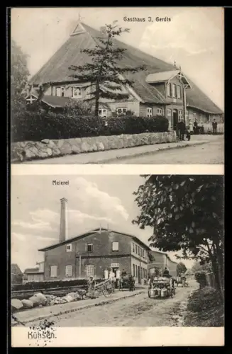 AK Kühsen, Gasthaus J. Gerdts, Ansicht der Meierei
