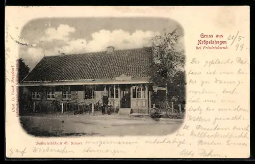 AK Kröpelshagen bei Friedrichsruh, Partie an der Gastwirtschaft G. Krüger
