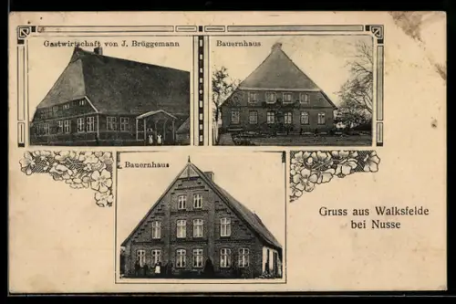 AK Walksfelde bei Nusse, Gasthaus von J. Brüggemann, Bauernhaus