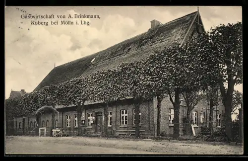 AK Koberg b. Mölln i. Lbg., Gasthaus v. A. Brinkmann