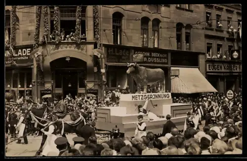Foto-AK Heilbronn, Schirm- & Hutgeschäft Hermann Lade, Kaiserstrasse 23, Innungsfest