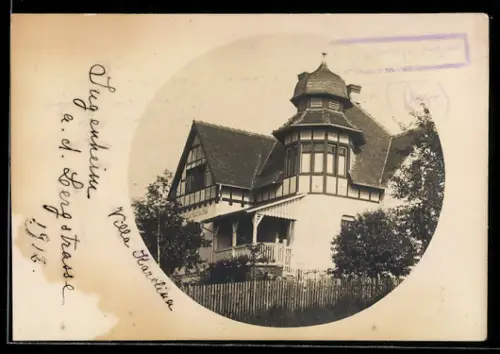 Foto-AK Jugenheim a. d. Bergstrasse, Ansicht der Villa Karolina