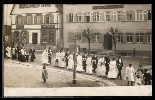 AK Murrhardt, Festzug an der Apotheke Eugen Zügel