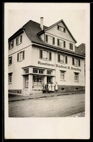 Foto-AK Waiblingen, Konditorei & Bäckerei K. Schelling