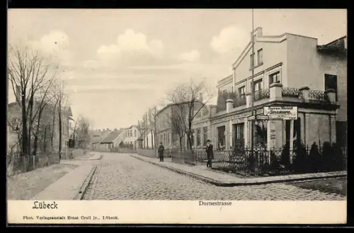 AK Lübeck, Schuhwaren C. Graf, Dornestrasse Ecke Wilhelmstrasse