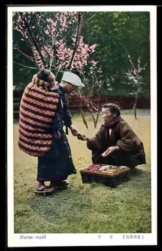 AK A nurse-maid, Mutter kauft Medizin
