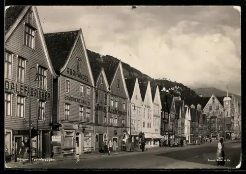 AK Bergen, Tyskebryggen, Rorhandel Brodrene Dahl