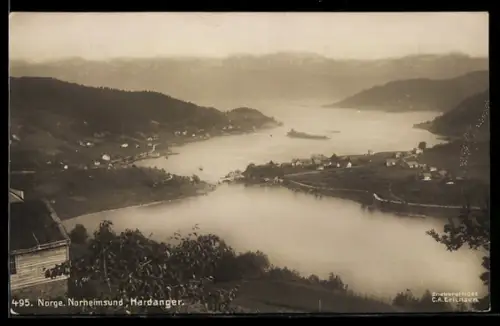 AK Norheimsund /Hardanger, Ortsansicht am Fjord