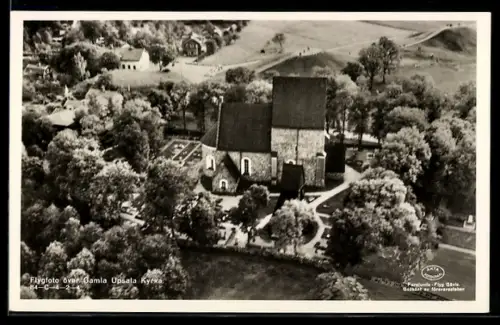 AK Upsala, Gamla Upsala Kyrka, Fliegeraufnahme