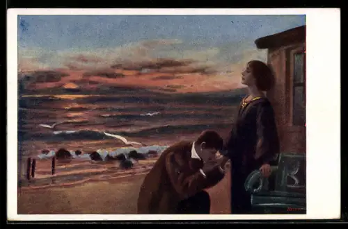 Künstler-AK sign. Pichon: Verzeihung !