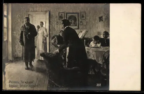 Künstler-AK sign. Repin: Retour inespéré