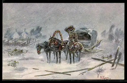 Künstler-AK sign. I. Gouriev: Se trompant de route