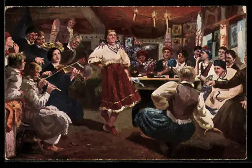 Künstler-AK sign. I. E. Repine: Fête de soir