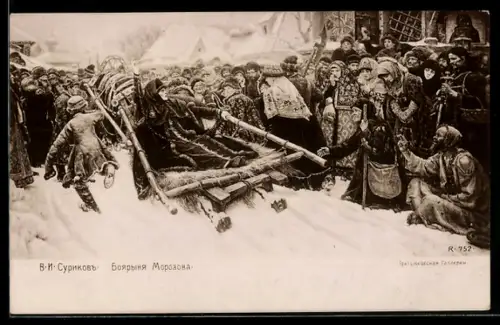 Künstler-AK sign. V. I. Surikov: Die Bojarin Morozova