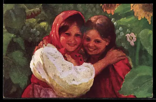 Künstler-AK sign. F. Sitzschkow: Lose Vögelchen