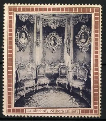 Reklamemarke Linderhof, Silberkabinett, prunkvolle Inneneinrichtung