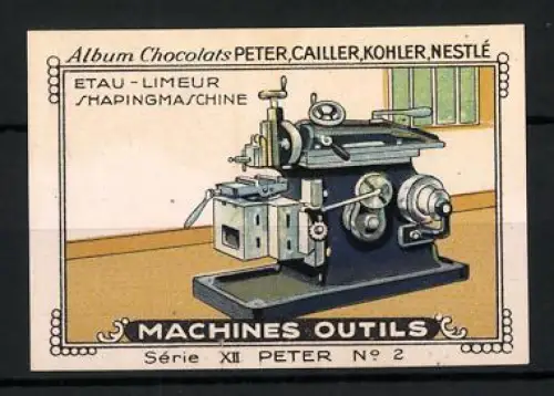 Reklamemarke Album Chocolats Peter Cailler Kohler Nestlé, Maschinenwerkzeug, Shapingmaschine
