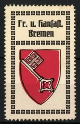 Reklamemarke Bremen, Fr. u. Hansast., Schlüsselwappen