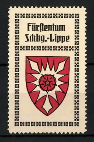 Reklamemarke Fürstentum Schaumburg-Lippe, Wappen, roter Stern mit weissen Zacken
