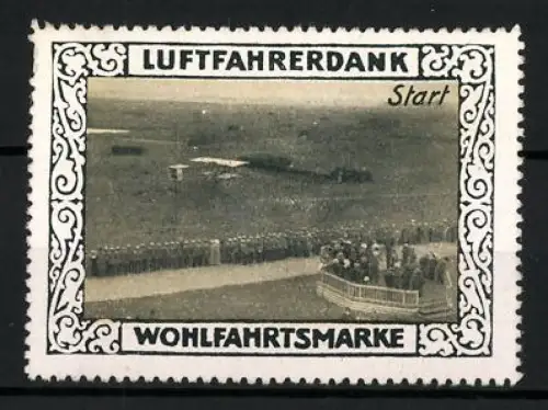 Reklamemarke Luftfahrerdank, Wohlfahrtsmarke, Flugzeugstart