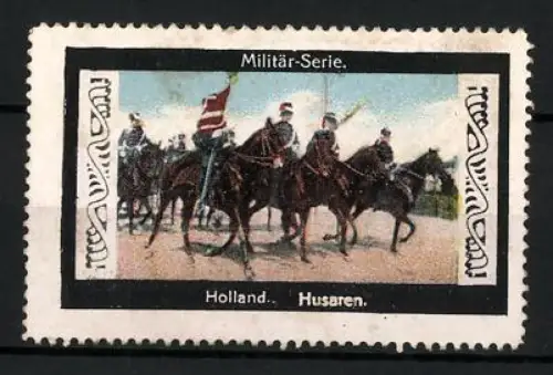 Reklamemarke Holland, Militär-Serie, Husaren auf Pferden