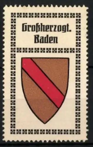 Reklamemarke Grossherzogtum Baden, Wappen mit rotem Schrägbalken