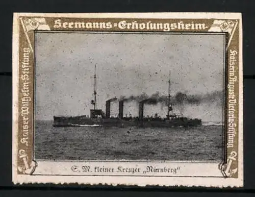 Reklamemarke Kriegsschiff S.M. kleine Kreuzer Nürnberg der kaiserlichen Marine
