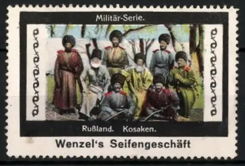 Reklamemarke Russland, Kosaken, Militär-Serie