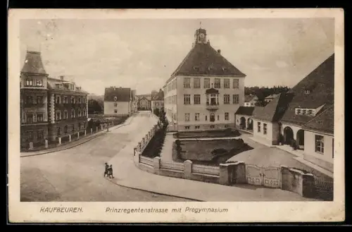 AK Kaufbeuren, Prinzregentenstrasse mit Progymnasium
