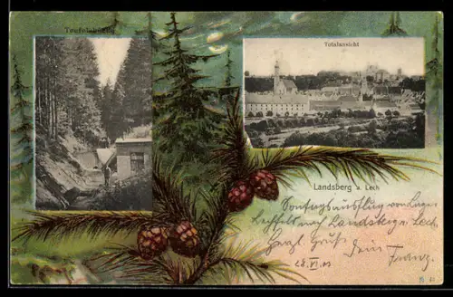 AK Landsberg a. Lech, Teufelsküche, Totalansicht des Ortes