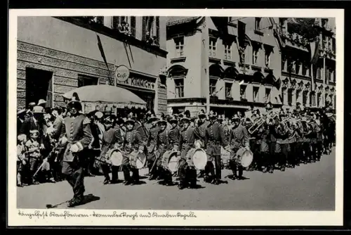 Foto-AK Kaufbeuren, Tänzelfest, Trommlerkorps und Knabenkapelle