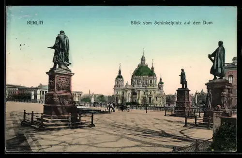 AK Berlin, Blick vom Schinkelplatz auf den Dom