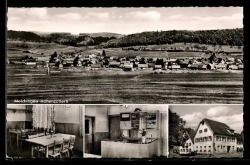 Künstler-AK Melchingen Hohenzollern, Gasthaus zum Lamm verschieden Ansichten und Gesamt