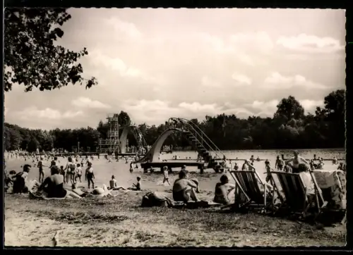 AK Berlin-Lübars, Badegäste im Strandbad