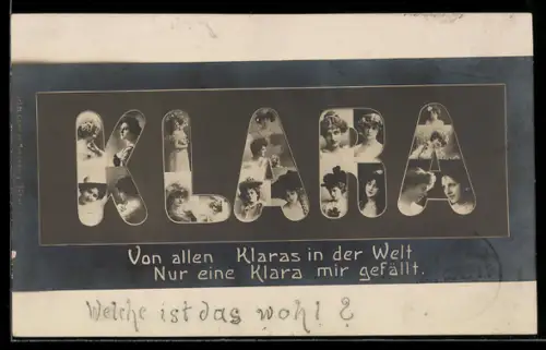 AK Hübsche Frauen im Namen Klara