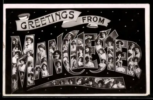 AK Verschiedene attraktive Frauen im Wort Manchester