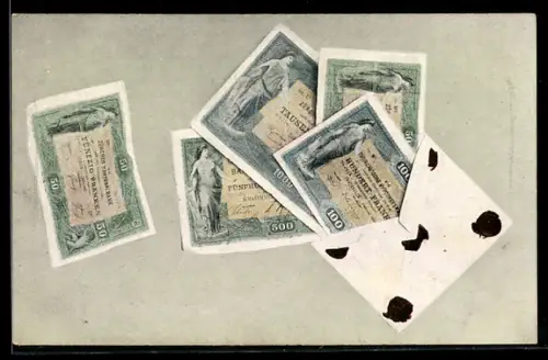 AK Schweizerische Geldscheine im Briefumschlag