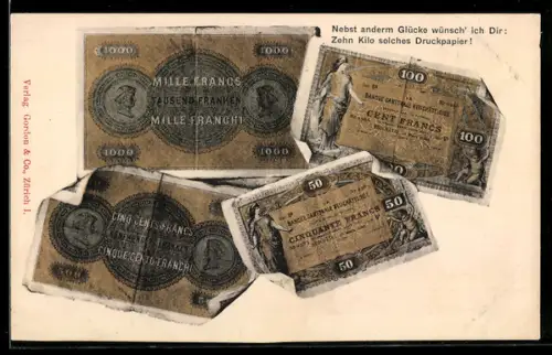 AK Geldscheine aus Frankreich