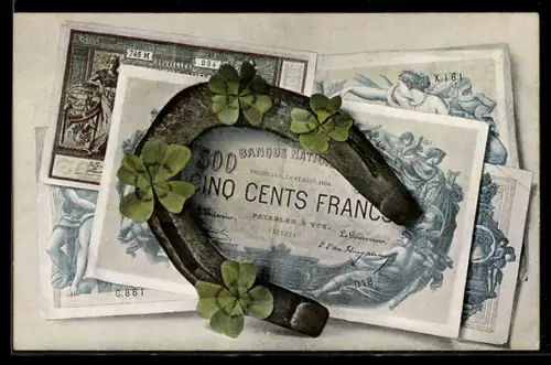 AK Hufeisen über Geldscheinen, Klee