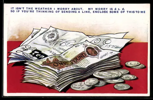 AK Bündel Geldscheine und Münzen