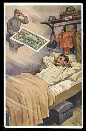 Künstler-AK tschechischer Soldat träumt von mehr Sold