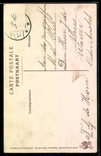 AK Junge mit einem Geldschein auf der Schulter