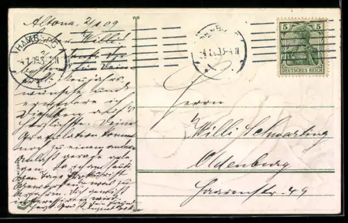 AK Neujahrsgruss, Hände voller Geld