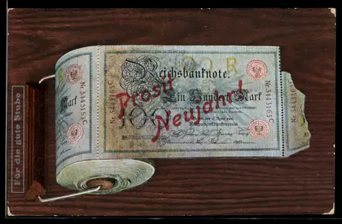 AK Rolle mit Einhundert Reichsmark-Scheinen