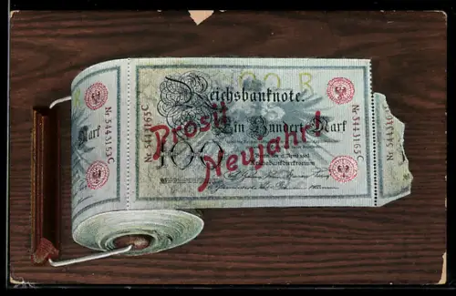 AK Rolle mit Einhundert Reichsmark-Scheinen