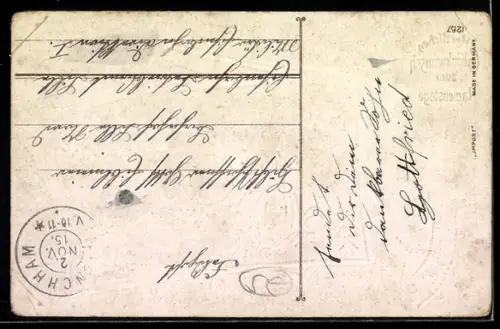 AK Neujahrsgruss, Geldscheine