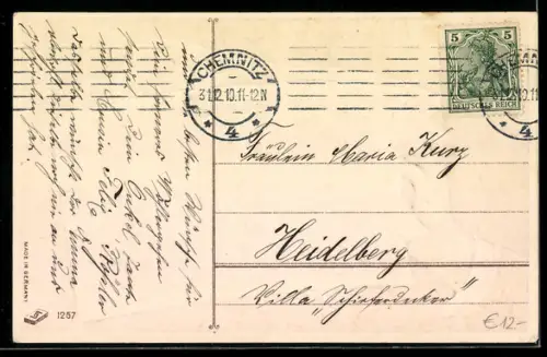 AK Neujahrsgruss, Geldscheine