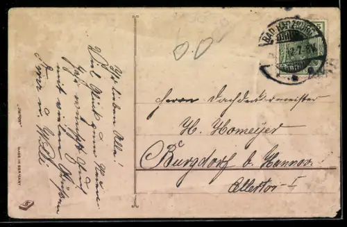 AK Neujahrsgruss, Geldscheine