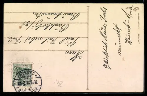 AK Neujahrsgruss, Geldscheine