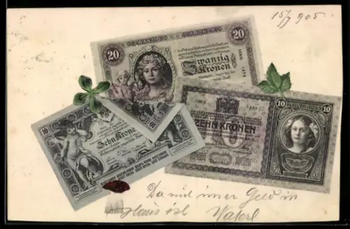 AK Österreich-Ungarn, Geldscheine mit Fliegenpilz
